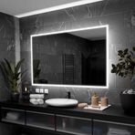 LED ışıklı zarif dikdörtgen banyo aynası, 100 x 70 cm - modern, kişiselleştirilebilir duvar aynası, şık banyolar için, mekanınızı aydınlık ışıklandırın