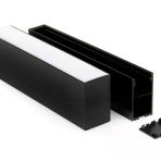 Led Kanal Alüminyum Profil Siyah 1 Metre 34X63mm Opak Pleksi Kapak Plastik Yan Kapak Sarkıt Lineer Led Kasa 15474 Vitrin