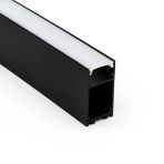 Led Kanal Profil Alüminyum Siyah Kasa 1 Metre 50X80mm Linear Opak Pleksi Yan Kapak Sarkıt Led Kasa 7909