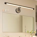 LED Lamba Banyo Ayna Duvar Lambası Dokunmatik Kontrol ve USB Soket Duvar Lambası Üç Renkli Kısılabilir 240° Dönen Oturma Odası Yatak Odası Tuvalet Masası için Duvar Aydınlatması (E Siyah, 25 cm)