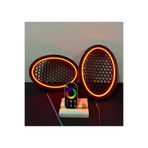 LED Level Dokunmatik Kumandalı Neon Işıklı Oval Hoparlör Kapağı 1 Takım (2 Adet) 6x9
