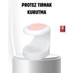 LED Mini Oje Kurutucu Taşınabilir Hızlı Kuruma Cihazı 3 LED Işıklı - Beyaz