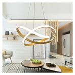 LED Modern Avize Lambası, Uzaktan Kumandalı Sanat Moda Yuvarlak Çizgi Avize Parlaklık LED Halkalar Daire LED Avize Aydınlatma Oturma Odası Yemek Odası, Modern LED Avize, Duvar Lambaları ile Uyumlu