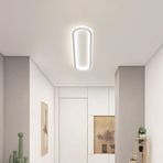 LED Modern Tavan Lambası Silikon Demir İç Mekan Tavan Lambası Uzun Geometrik Tasarım Aydınlatma Armatürü Oturma Odası Mutfak Stüdyosu için Minimalist Lineer Dekoratif Tavan Lambası (20 cm, Beyaz Işık