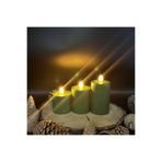 Led Mum 3 ADET 10-8-6 CM YEŞİL BATOM ÇAP 6 CM
