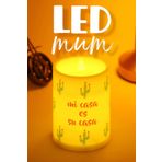 Led Mum 3Lü Kaktüs Bardak Tipi Pilli Dumansız Alevli Dekoratif Yapay Mum 10 cm