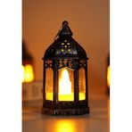 Led Mum Retro Sokak Lambası Tip Dumansız Pilli Alevli Dekoratif Yapay Mum Işıldak Gümüş 1036-5