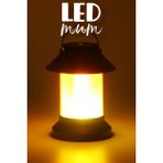 LED Mum Sokak Lambası Tip Kulplu Dumansız Pilli Alevli Dekoratif Yapay Mum Işıldak Siyah 1036-9 - 1 Adet
