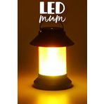 Led Mum Sokak Lambası Tip Kulplu Dumansız Pilli Alevli Dekoratif Yapay Mum Işıldak Siyah 1036-9