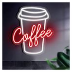 LED Neon Işıklar/Işık İşaretleri/Reklam Panoları Kahve Neon Işıklar/Işık İşaretleri/Reklam Panoları Aydınlatma, El Yapımı Led Neon Tabela Kahve Bar Ev Odası Mağaza Duvar Dekorasyonu için (Renk: Ro