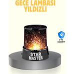 LED Renk Değiştiren Yıldız Projektör Galaxy Efektli Gece Lambası - Çok Renkli