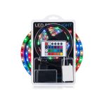 Led RGB Şerit Seti 16 Renk Uzaktan Kumandalı Adaptörlü Dekoratif Aydınlatma Çok Renkli
