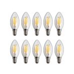 LED Rustik Mum Buji Ampul – E14 Duy, 4W (35W Eşdeğer), 3000K Günışığı, 400 Lümen – 220-240V, 3.5x10 cm – 10’lu Paket