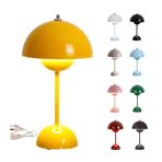 LED saksı masa lambası, kablosuz pilli, dokunmatik kısılabilir, mantar lambası, 3 parlaklık modlu, retro dekoratif masa lambası, yatak odası, ofis, oturma odası için.