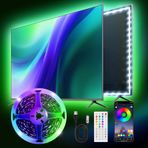 LED şerit 6 m, LED TV arka plan aydınlatması, 70 ila 85 inç (70 ila 85 inç) TV PC monitörü için LED şerit, uzaktan kumanda ile uygulama kontrolü, USB müzik senkronizasyonu, HDTV, PC,