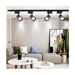 LED Siyah Kasa Beyaz Işık //4 Adet 360 Derece Dönen //led Ray Spot Lamba/// 1 Metre Raylı Armatür