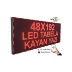 Led Tabela 48x192cm Çift Taraflı Kırmızı Kayan Yazı-wifi