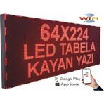 Led Tabela 64x224cm Çift Taraflı Kırmızı Kayan Yazı-wifi