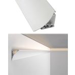 LED Taç Kalıplama Led Difüzör Kanallı Alüminyum Korniş Pervazı, Duvar Tavan Için Dolaylı Aydınlatma Led Şerit Rayı, Dekoratif Korniş Pervaz Profili, Kesilebilir(5m (16.4ft))