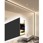 LED Taç Kalıplama Led Taç Kalıplama Aydınlatma Kanalı Duvar Tavan Merdiven, Dolaylı Aydınlatma Tavan Döşemesi Siyah, Oturma Odası Yatak Odası Led Difüzör Kapağı Süpürgelik(1.6m (5.2ft))