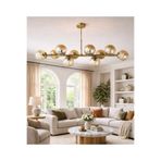 Led YENİ MODEL 125 CM 10 LU AVİZE BAL CAMLI SIRALI LÜX ESKİTME RENK İTHAL KASA