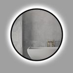 LED Yuvarlak Banyo Aynası Duvara Monte Makyaj Aynası Işıklı Arkadan Aydınlatmalı Makyaj Aynası Siyah Çerçeve 50cm/60cm/70cm/80cm Kısılabilir Işık Modern Tasarım