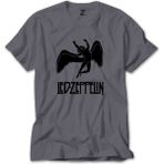LED Zeppelin Black Angel Gri Tişört
