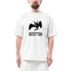LED Zeppelin Black Angel Oversize Beyaz Tişört