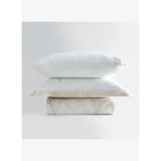 Leda Battal Boy Nevresim Takımı %100 Organik Pamuk Keten Nakışlı Krem 240x220 Cm