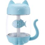 Leda Shun Shop Hava Nemlendirici LED Hafif Karikatür Kedi Serin Sis USB Nemlendirici Ultrasonik Ultrasonik Ultra Şerif Nemlendirici Çocuklar Bebek Kreş (Yurt Dışından) - Açık Mavi