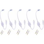 Ledarmy 220V Neon LED Hortum Fişi 5’li Set IP65 Uyumlu LED Hortum Güç Kablosu Tak Çalıştır Neon LED Bağlantı Fişi - 30 cm - Beyaz
