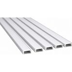 Ledarmy 5’li Set LED Kanal Profil Alüminyum 13X6MM 1 Metre Sıva Üstü Ince Kasa Opak Pleksi Difüzörlü Lineer LED Kanal - Gümüş