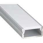 Ledarmy 5’li Set LED Kanal Profil Alüminyum 13X6MM 2 Metre Sıva Üstü Ince Kasa Opak Pleksi Difüzörlü Lineer LED Kanal 2128 - Gümüş