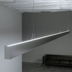 Ledarmy LED Kanal Alüminyum Profil Çift Yönlü Sarkıt Kasa 28x33mm 1 Metre 2144 ÇF Pleksi Cam Yan Kapak - Gümüş