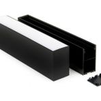 Ledarmy LED Kanal Alüminyum Profil Siyah 1 Metre 34x63mm Linear Opak Pleksi Kapak Plastik Yan Kapak Sarkıt LED Kasa 15474
