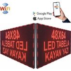 Ledeksis 48X64CM Çift Taraflı LED Tabela Kayan Yazı Wifi (Telefondan Yazı Değiştirme)Kırmızı
