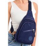 Lederax LD51 Krinkıl Kumaş Çift Taraf Askılı Göğüs Çantası Bodybag Lacivert