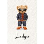 Ledger: Cahier personnalisé avec prénom Ledger | Cadeau d'anniversaire pour enfant, garçon, homme, copain ... | Nounours | 110 pages lignée, Petit Format 6x9 pouces (15,24 x 22,86 cm)