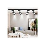 Ledim Led Siyah Kasa Beyaz Işık 4 Adet 360 Derece Dönen Led Ray Spot Lamba 1 Metre Raylı Armatür