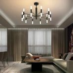 Ledli Plafonyer Modern Aydınlatma Siyah Sarkıt Ledli Salon Avize