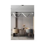 Ledmi Lighting Çubuk Model Siyah Yemek Masa Avizesi, 3 Renk LED Aydınlatmalı, Modern Salon Avizesi,ofis LED Avizesi