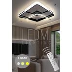 Ledmi Lighting Kare Çapraz Model Ledli Modern Avize 3 Renk Kumandalı