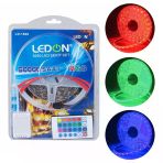 Ledon Ld-1606 Su Geçirmez 5 Metre Rgb Şerit Led Animasyon Devreli Adaptörlü Set 5050 3 Çipli Silikonlu Vitrin