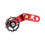 Ledong Shop A Kırmızı Stil Katlanır Bisikletler Için Alüminyum Alaşım Tek Hız Zincir Gerdirici Paslanmaz Çelik Yaylı Bisiklet Arka Aktarıcı Zincir Kılavuzu (Yurt Dışından)