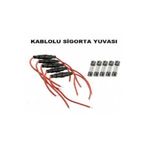 LEDONLİNE 10 Adet Oto Kablolu Sigorta Yuvası + 10 Adet 10 Amper Cam Sigorta Uyumlu