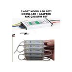 LEDONLİNE 5 Ledli Beyaz Akvaryum Dolap Dekoratif Modül Led Ampul Aydınlatma