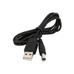 LEDONLİNE Usb To Dc 5.5 2.1 Mm Kalın Uç Usb Jack Dönüştürücü Kablo 90cm