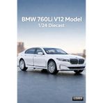 L'eDoren Beyaz Renkli Bmw The7 Xdrive 760li v12 1/24 Diecast Koleksiyon Maket Model Araba CHE ZHİ BEYAZ ile uyumlu