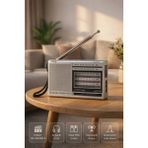 L'eDoren Gri NS-8153 Taşınabilir Pilli Cep Radyosu Deprem Çantası Radyosu Am Fm SW-1-6 8 Bandlı Mini Radyo