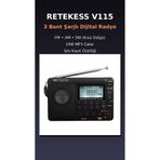 L'eDoren V115 Şarjlı Taşınabilir Radyo | FM-AM-SW Kısa Dalga | USB MP3 Çalar | Ses Kayıt | Dijital Ekranlı ile uyumlu